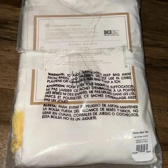 NWT PBT POTTERY BARN TEEN Tassel Sham 26x26 Multi Color 1 Euro Sham 100% Cotton - Picture 5 of 8